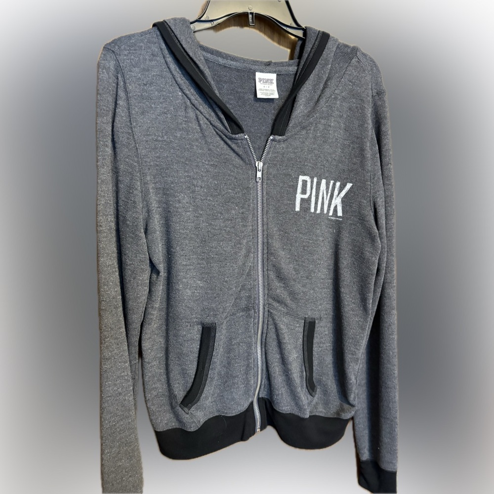 "PINK" by Victoria's Secret full-zip hooded knit shirt. SM GUC